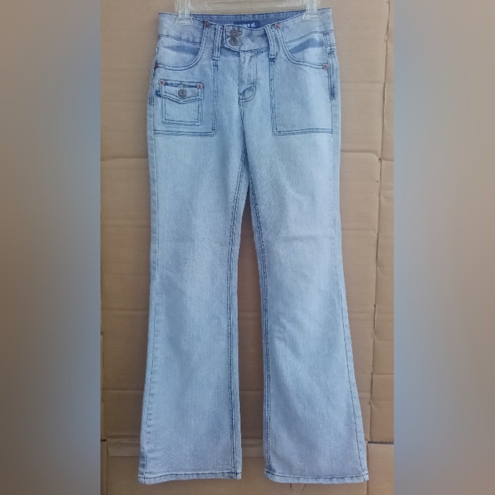 Women's Zana Di Boot cut Slightly Flared Jeans Light Wash 70's Style Size 7
